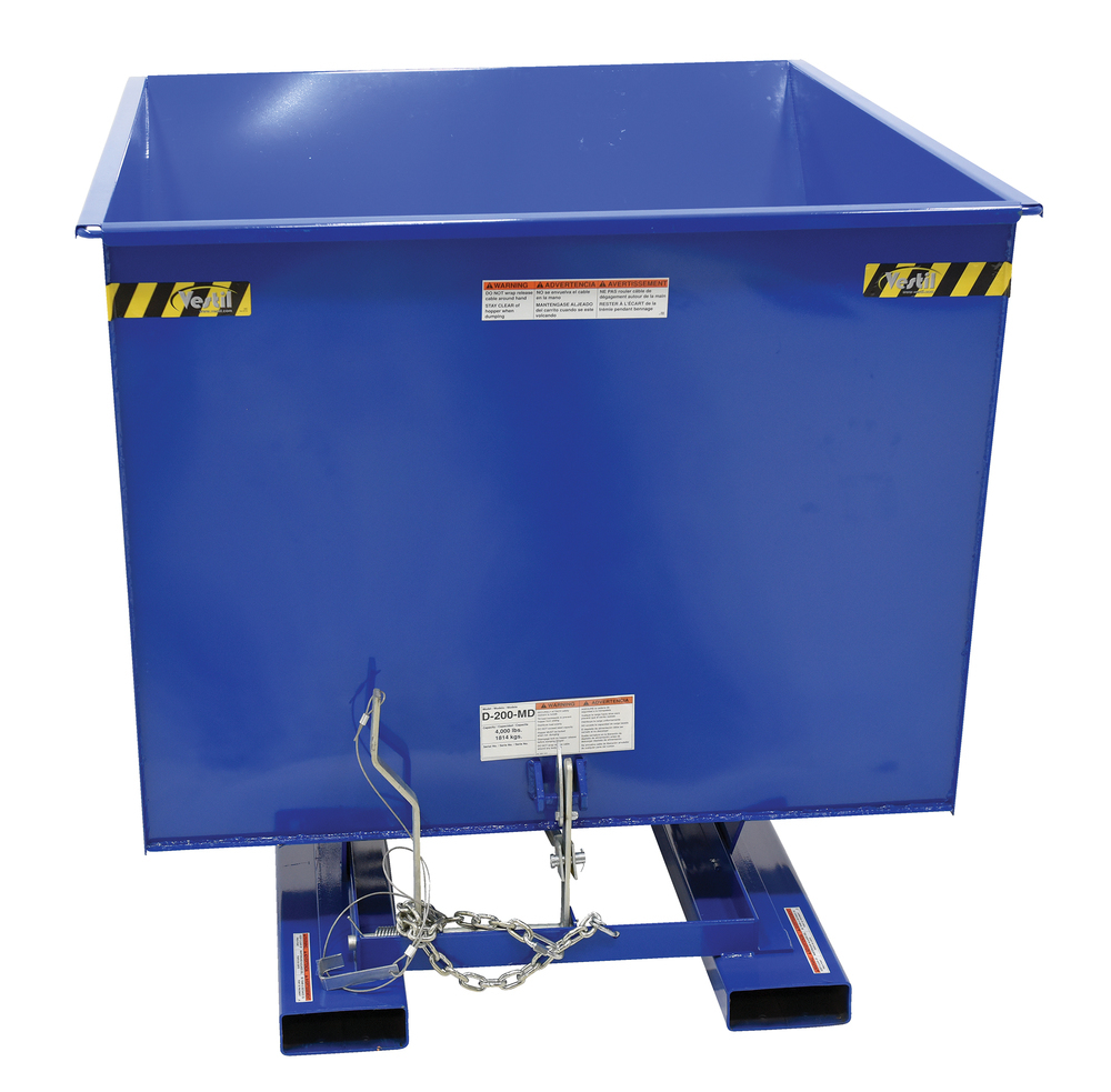 Self-Dumping Hopper - Medium-Duty Steel Construction - Stackable - 2 cu yard - 4k - Blue - 4