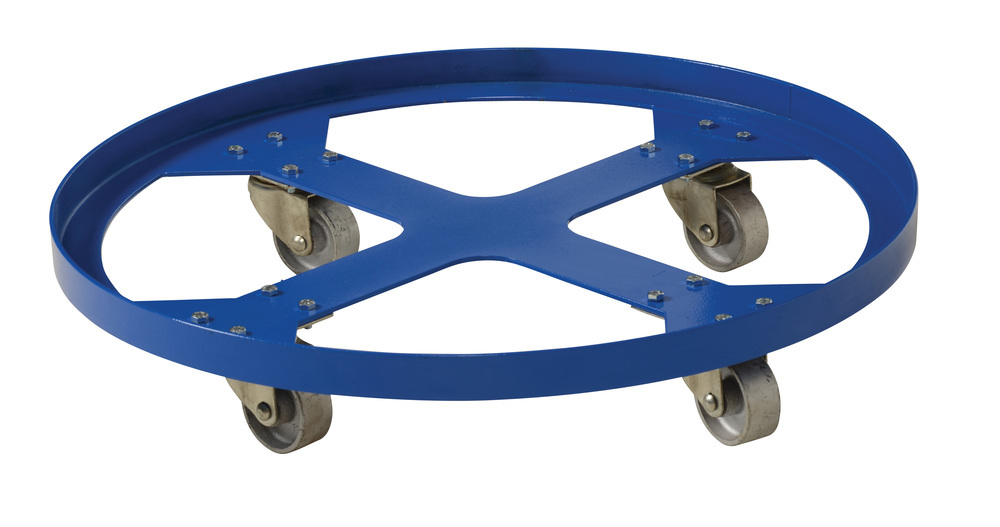 Drum Dolly for Overpack Drums - 1200 lbs Capacity - 28 In - Steel Construction - Blue - 1