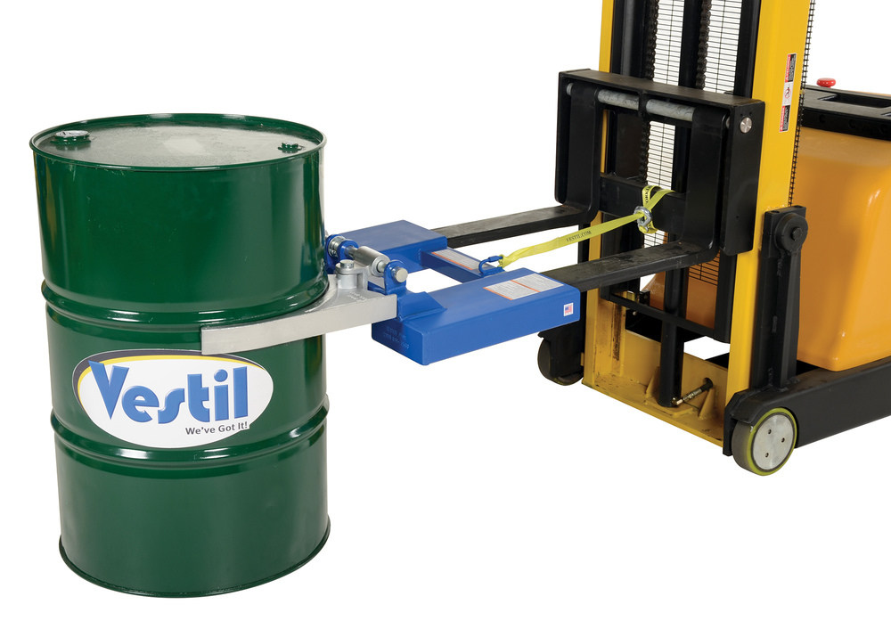 Drum Gripper - Double Adjustable - 800 lbs Load Capacity - Steel Construction - Powder-Coated Blue - 4