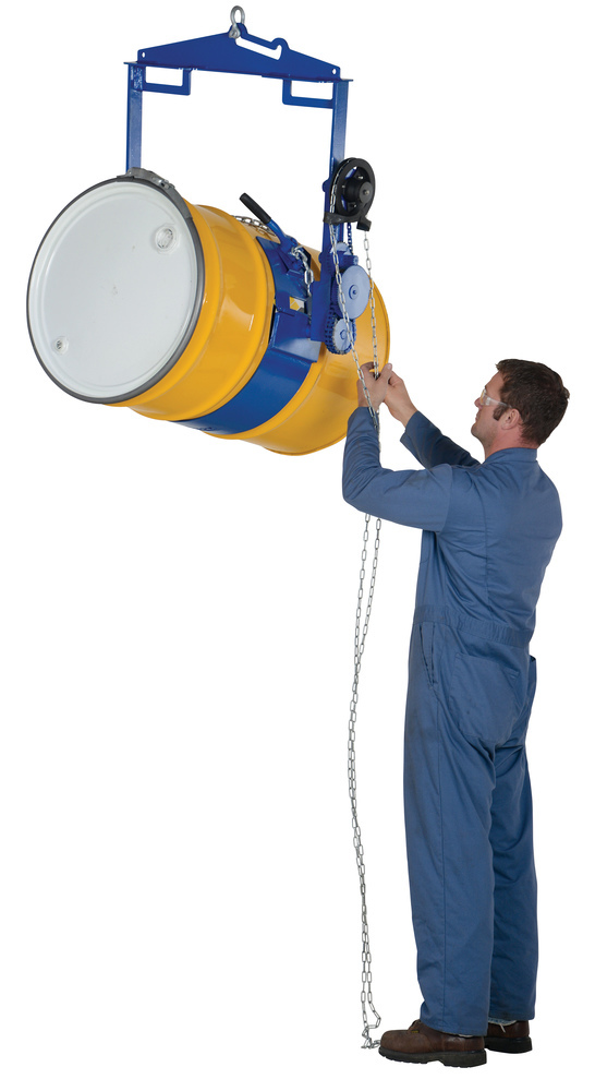 Drum Hoist - 1500 lbs Load Capacity - Gear Box Operation - Steel Construction - Blue - 3
