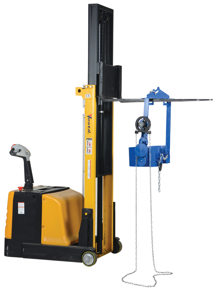 Drum Hoist - 1500 lbs Load Capacity - Gear Box Operation - Steel Construction - Blue - 1