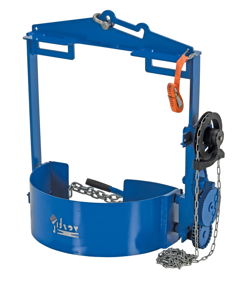Drum Hoist - 800 lbs Load Capacity - Gear Box Operation - Steel Construction - Blue - 5