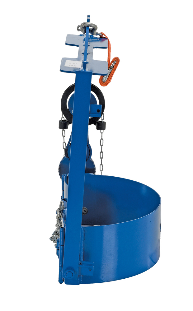 Drum Hoist - 800 lbs Load Capacity - Gear Box Operation - Steel Construction - Blue - 4