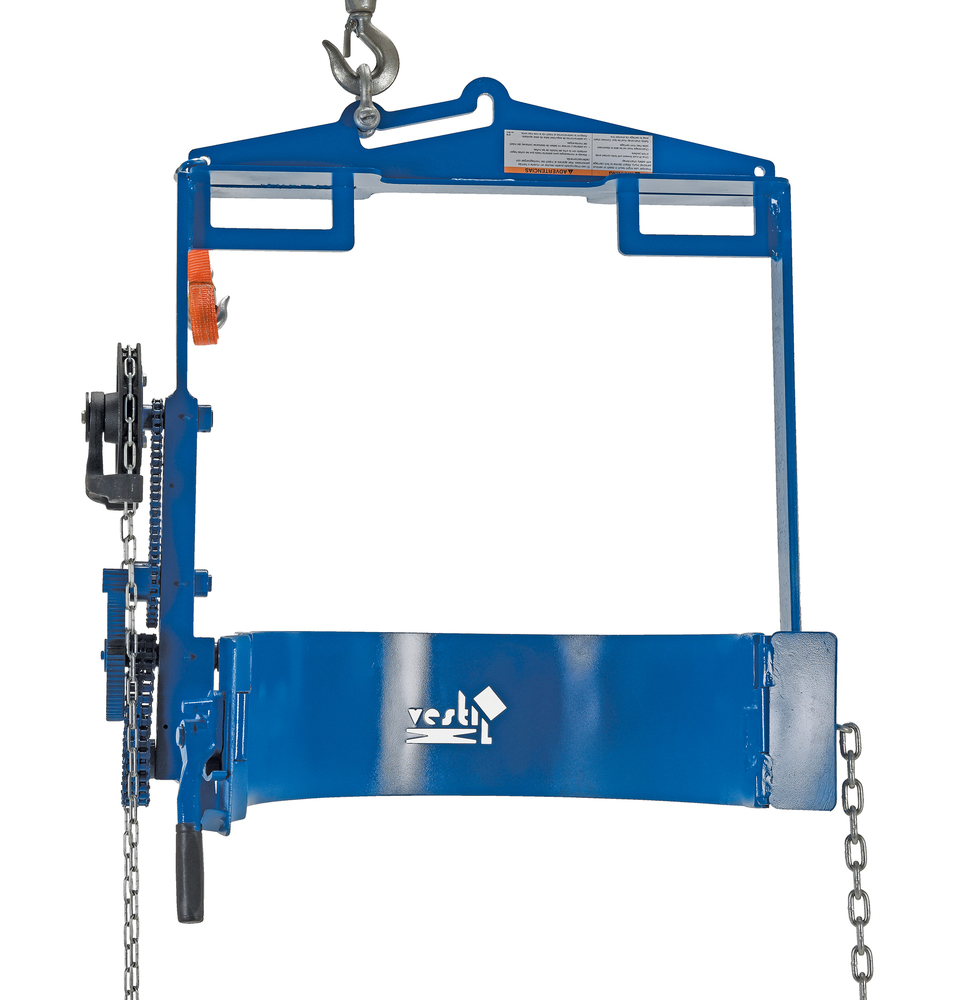 Drum Hoist - 800 lbs Load Capacity - Gear Box Operation - Steel Construction - Blue - 3