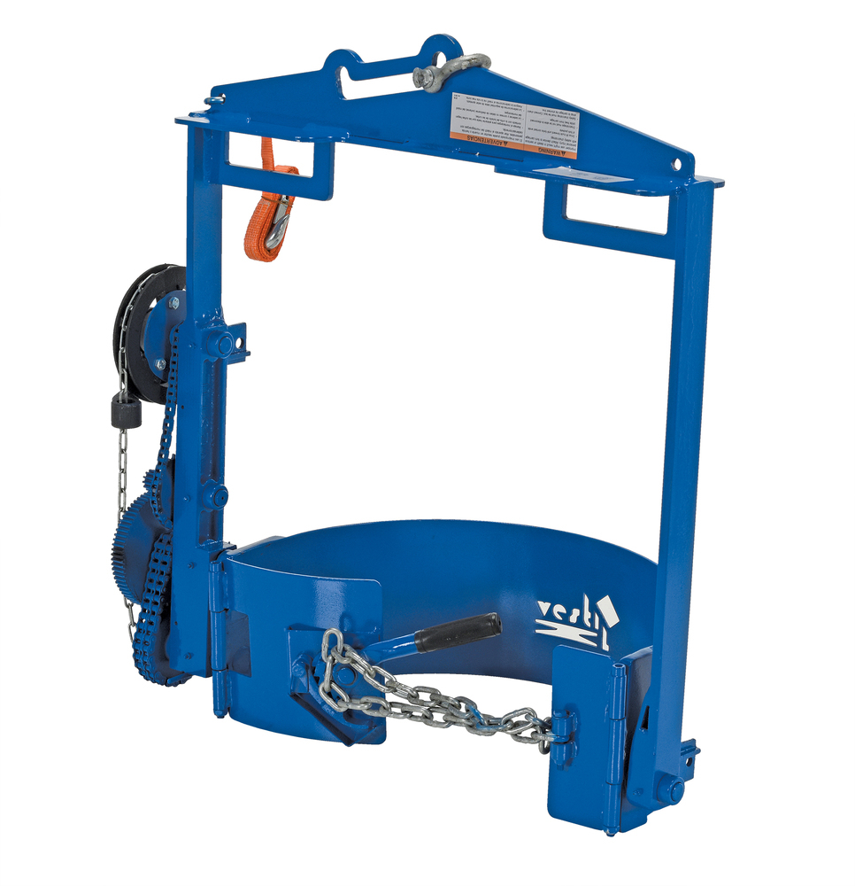 Drum Hoist - 800 lbs Load Capacity - Gear Box Operation - Steel Construction - Blue - 2