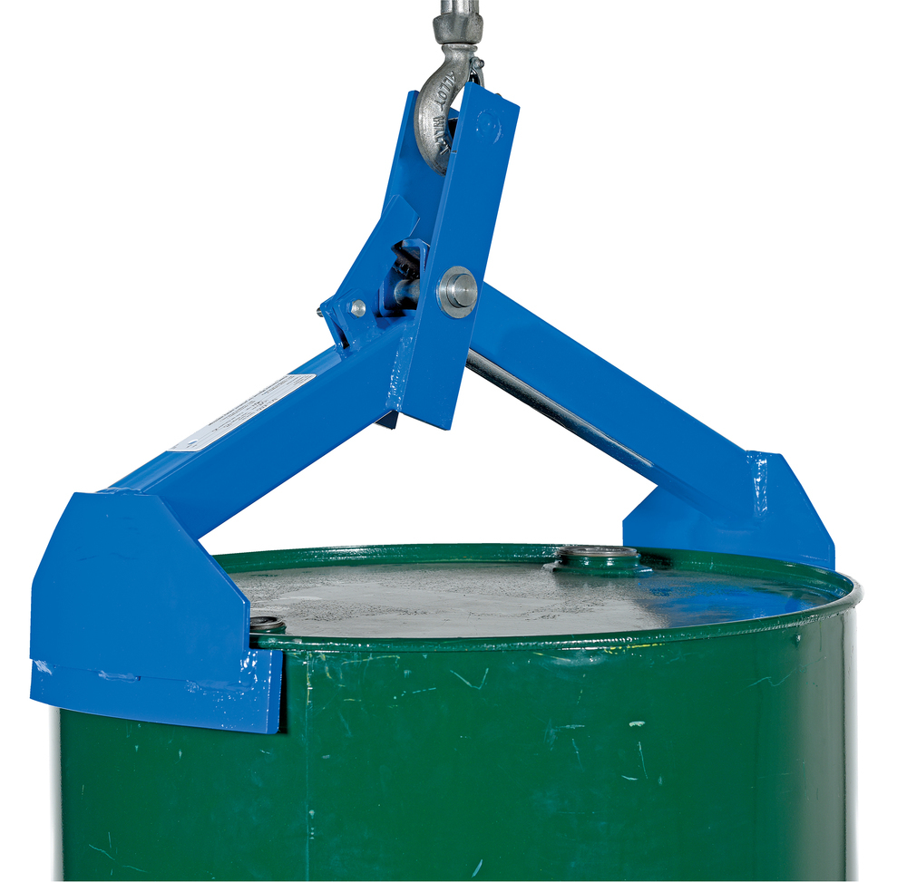 Drum Lifter - 55-Gallon Steel Drum - 1K - Steel Construction - Powder-Coated Blue - 4
