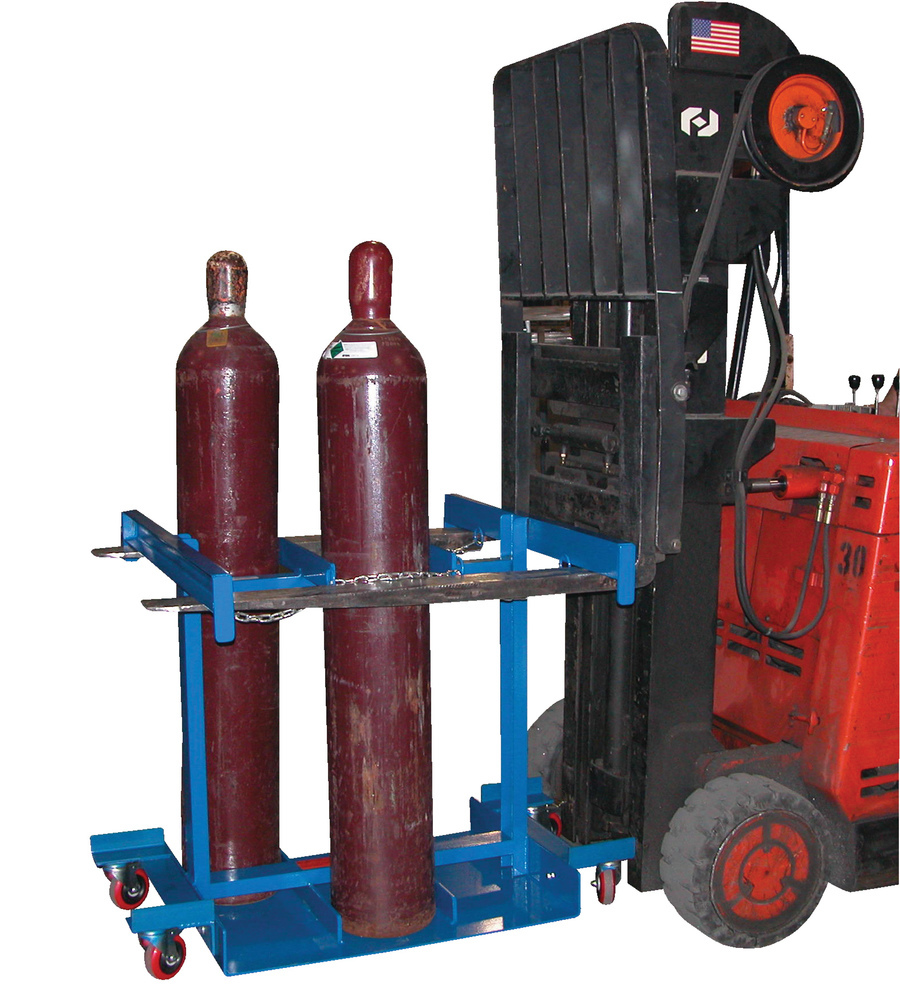 Cylinder Truck - 6 Cylinder Capacity with Casters - Portability - Blue - 2