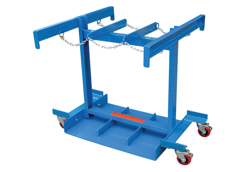 Cylinder Truck - 6 Cylinder Capacity with Casters - Portability - Blue - 1