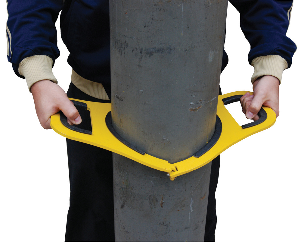 Manual Cylinder Lifter - 9 In Diameter - Steel Construction - Powder-Coated Yellow - 3
