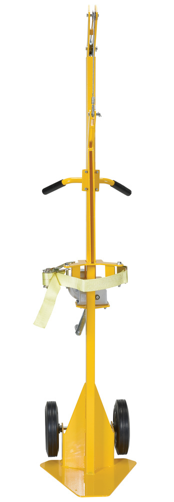 Portable Cylinder Lifter - Hard Rubber Wheels - Steel Construction - Powder-Coated Yellow - 3