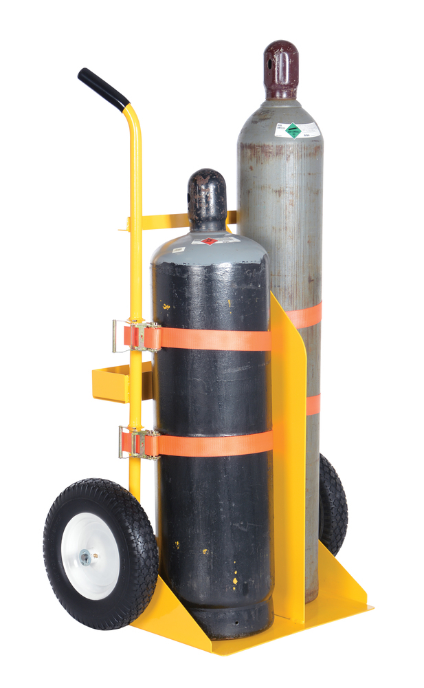Cylinder Torch Cart - Pneumatic Wheel - 58 In - Steel Construction - Powder Coat Finish - 4