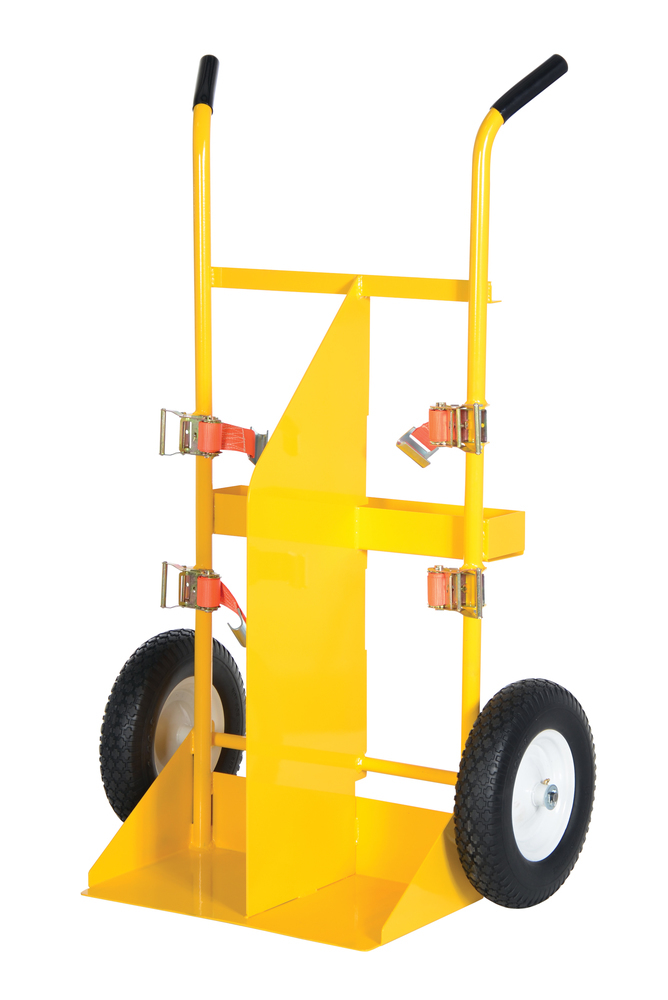 Cylinder Torch Cart - Pneumatic Wheel - 58 In - Steel Construction - Powder Coat Finish - 2