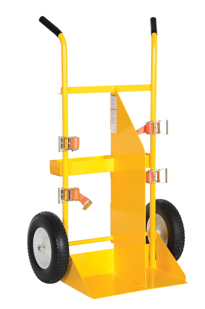 Cylinder Torch Cart - Pneumatic Wheel - 58 In - Steel Construction - Powder Coat Finish - 1