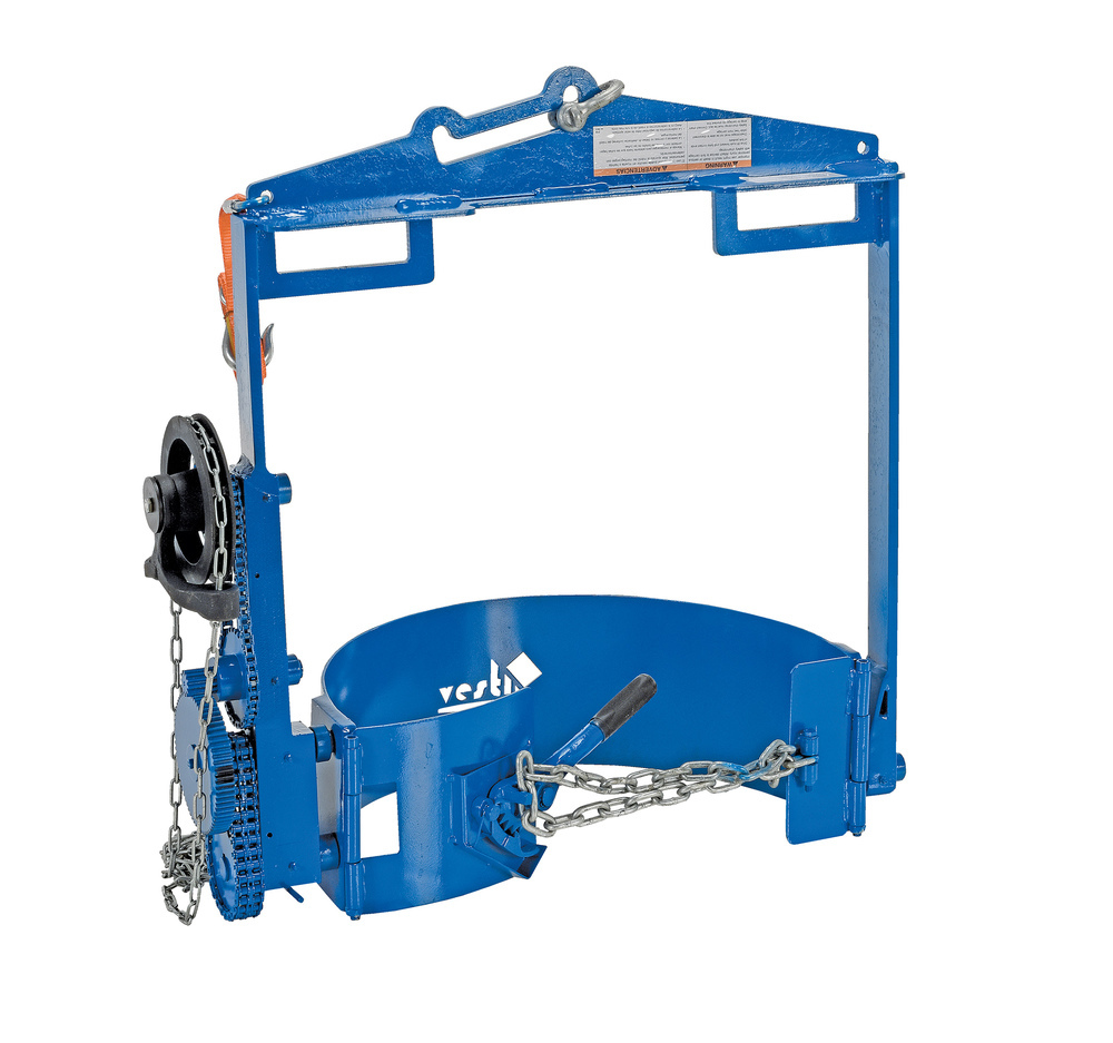 Drum Hoist - 800 lbs Load Capacity - Gear Box Operation - Steel Construction - Blue - 1