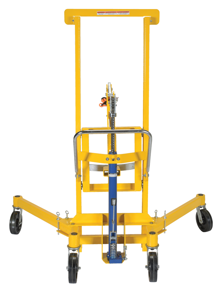 Drum Transporter - Foot Pump Lift Mechanism - 880 lbs - Steel Jaw - Yellow - 4