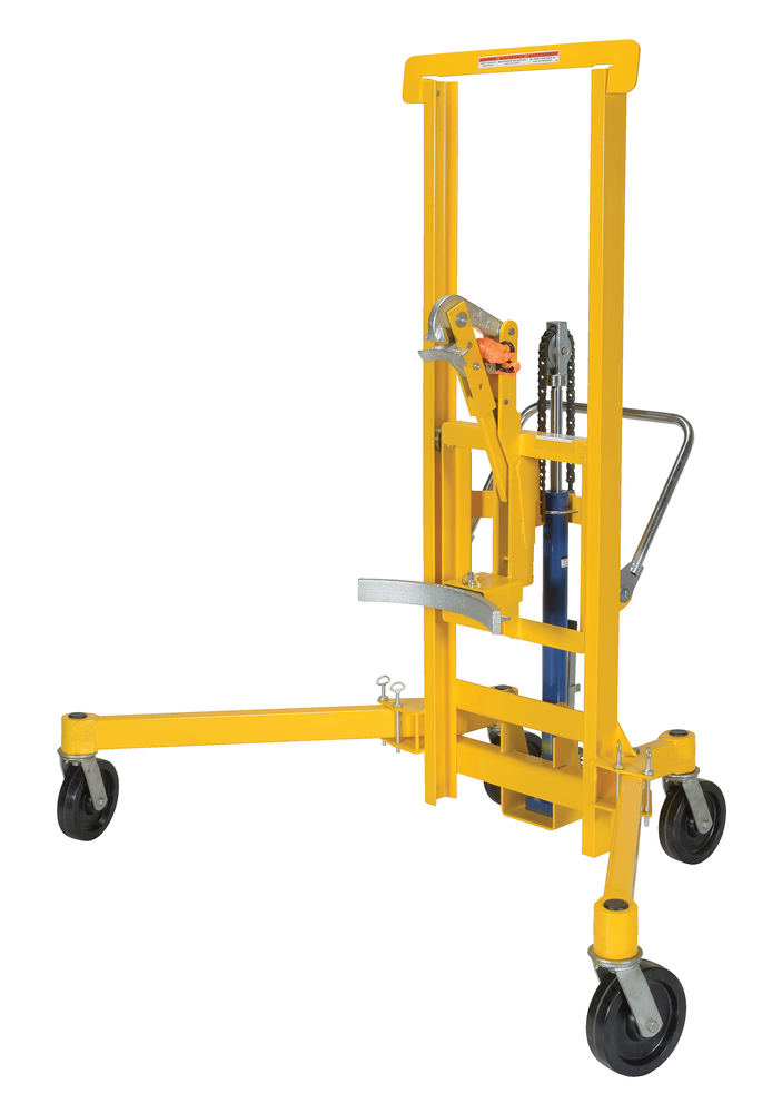 Drum Transporter - Foot Pump Lift Mechanism - 880 lbs - Steel Jaw - Yellow - 2