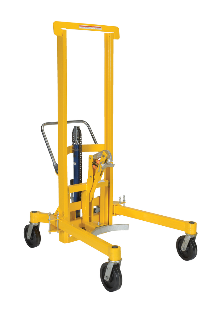 Drum Transporter - Foot Pump Lift Mechanism - 880 lbs - Steel Jaw - Yellow - 1