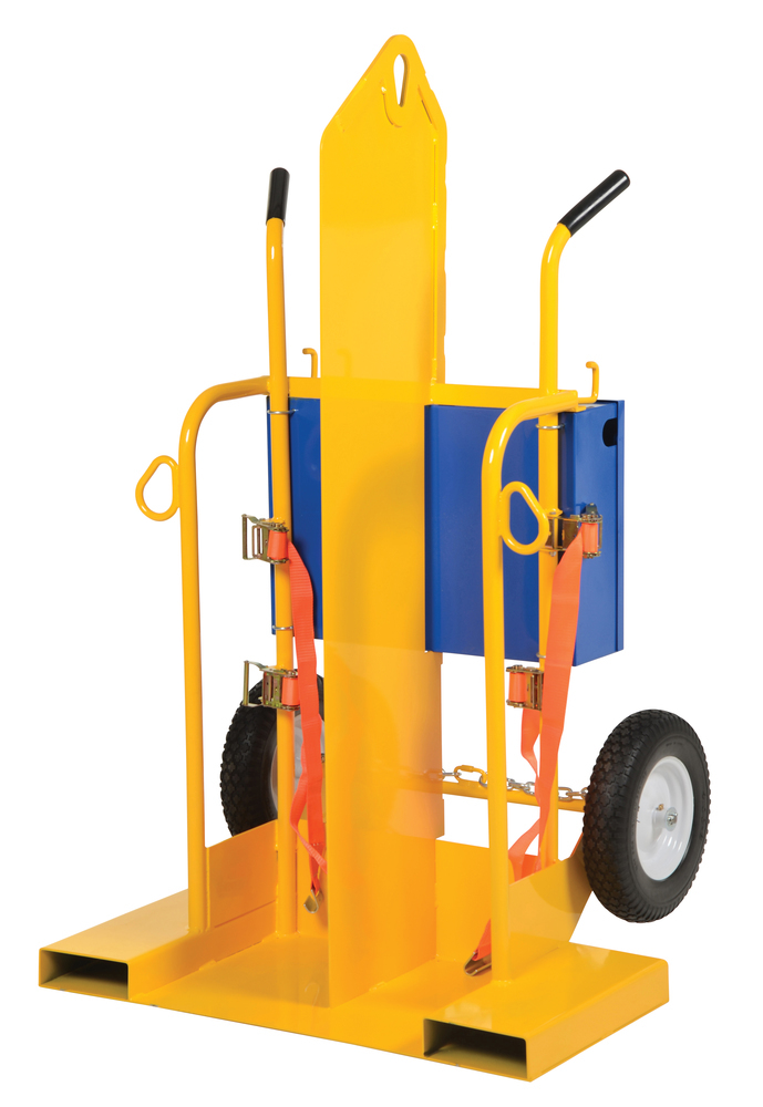 Foam Filled Welding Torch Cart - 500 lbs - Steel Construction - Overhead Lift Eye - Yellow - 2