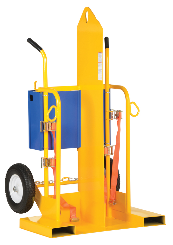 Foam Filled Welding Torch Cart - 500 lbs - Steel Construction - Overhead Lift Eye - Yellow - 1
