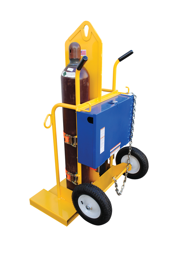 Welding Torch Cart Fork - 500 lbs - Steel Construction - Overhead Lift Eye - Yellow - 3