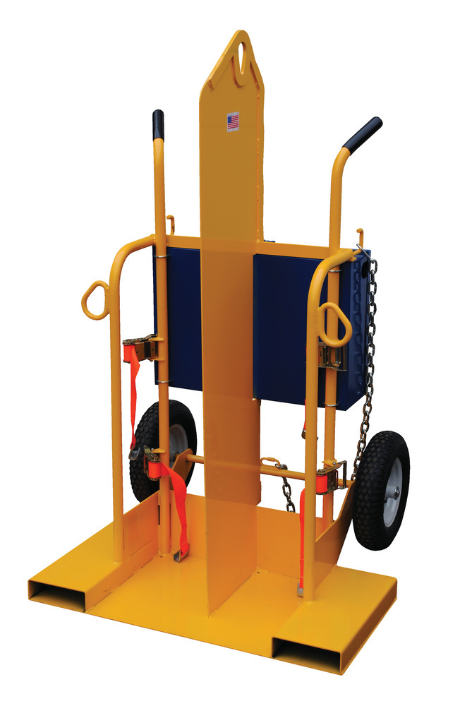 Welding Torch Cart Fork - 500 lbs - Steel Construction - Overhead Lift Eye - Yellow - 1