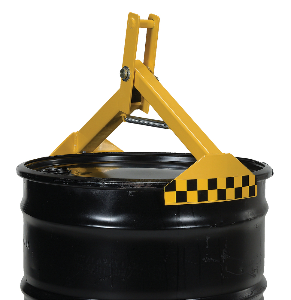 Drum Lifter - Crane/Hoist - 20-25 In Diameter - Steel Construction - Spring Loaded Arms - Yellow - 4
