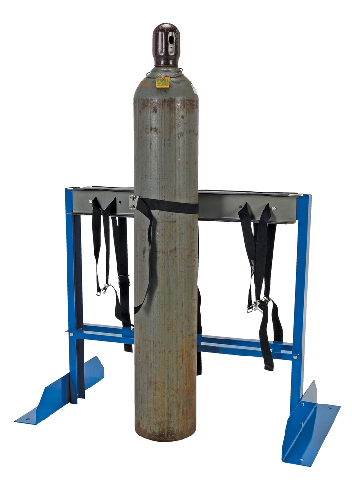 Cylinder Stand - Bracket - 6 Cylinder Capacity - Floor Mount - Steel Construction - Powder-Coat Blue - 4