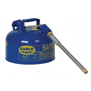 Type II Safety Can - FM Approved - 2 Gallon - Blue - Steel Construction - Self-Closing Lid - 1