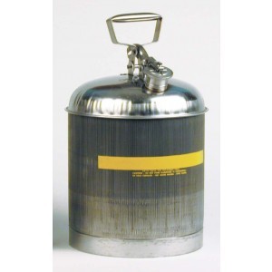 Type I Safety Can - FM Approved - 5 Gallon - Stainless Steel Construction - Self-Closing Lid - 1