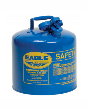 Type I Safety Can - FM Approved - 5 Gallon - Blue - Steel Construction - Self-Closing Lid - 1