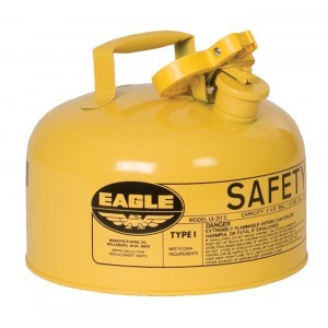 Type I Safety Can - FM Approved - 2 Gallon - Yellow - Steel Construction - Self-Closing Lid - 1