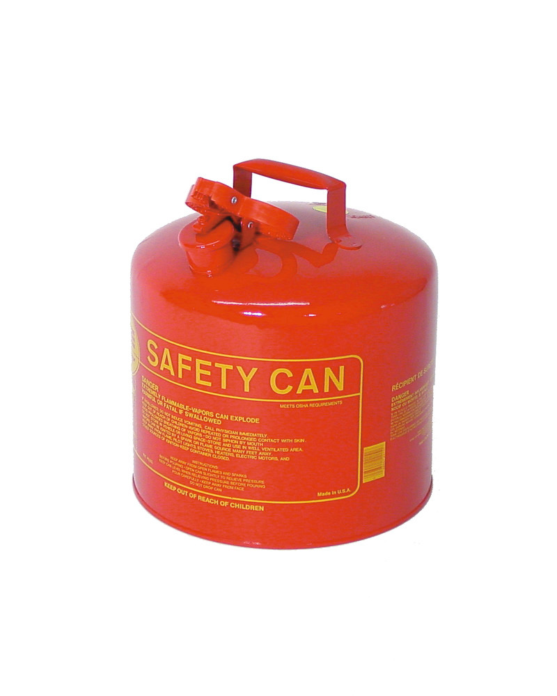 Type I Safety Can - FM Approved - 2 Gallon - Red - Steel Construction - Self-Closing Lid - 1