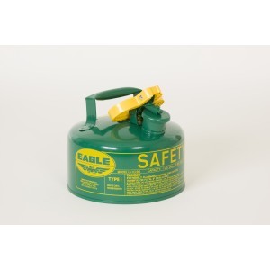 Type I Safety Can - FM Approved - 1 Gallon - Green - Steel Construction - Self-Closing Lid - 1