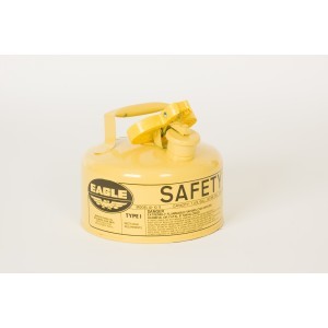 Type I Safety Can - FM Approved - 1 Gallon - Yellow - Steel Construction - Self-Closing Lid - 1