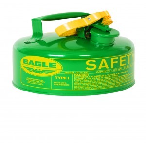 Type I Safety Can - FM Approved - 2 Quart - Green - Steel Construction - Self-Closing Lid - 1