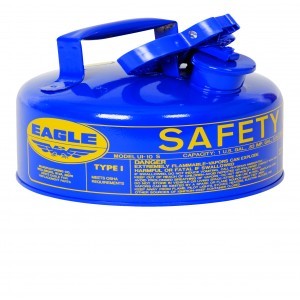 Type I Safety Can - FM Approved - 2 Quart - Blue - Steel Construction - Self-Closing Lid - 1