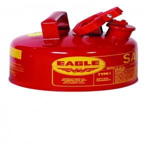 Type I Safety Can - FM Approved - 2 Quart - Red - Steel Construction - Self-Closing Lid - 1