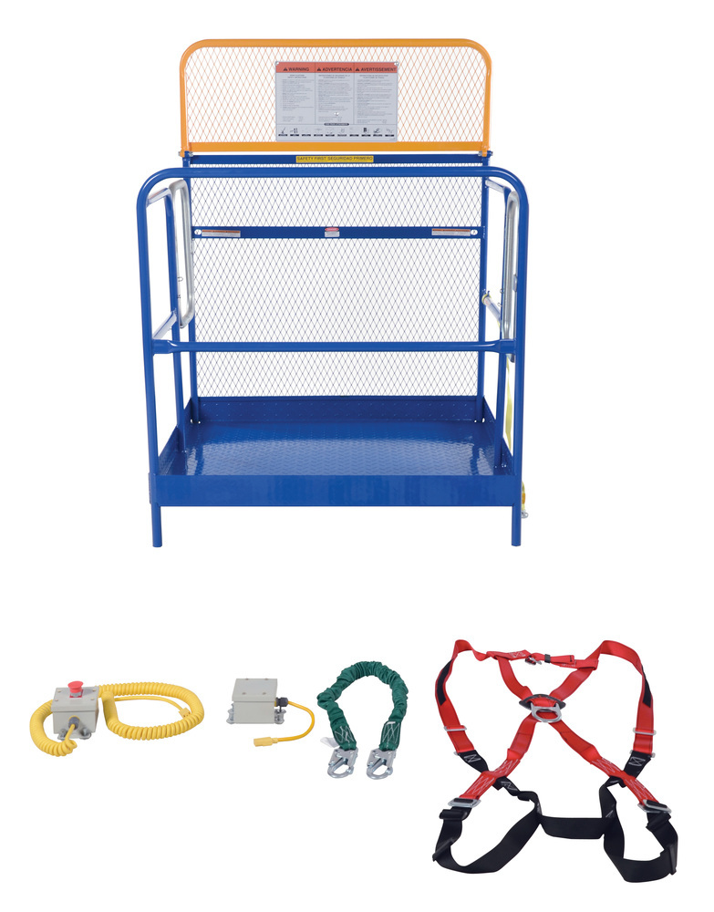 Work Platform - Full Features - 2 Door Entry - Steel Construction - Automatic Locking Gate - Blue - 3
