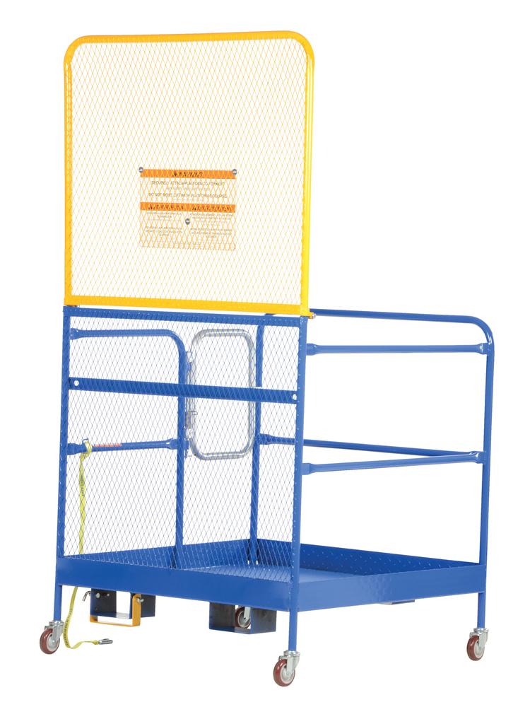 Work Platform - 48 in x 48 in - 84 in Back - Casters - Steel - Automatic Locking Gate - 2
