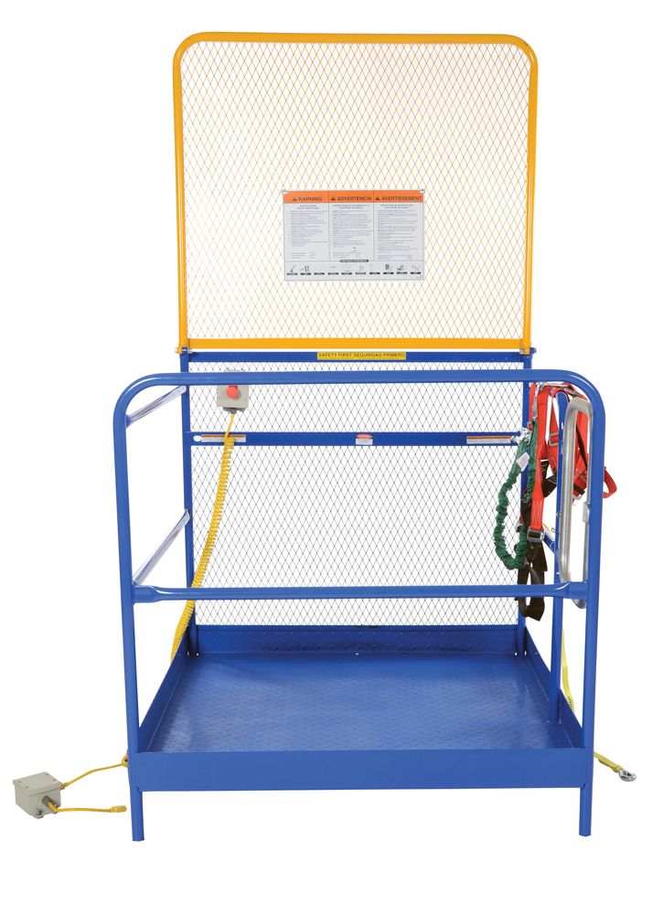 Work Platform - Full Features - 84 In Back - Steel Construction - Automatic Locking Gate - Blue - 3