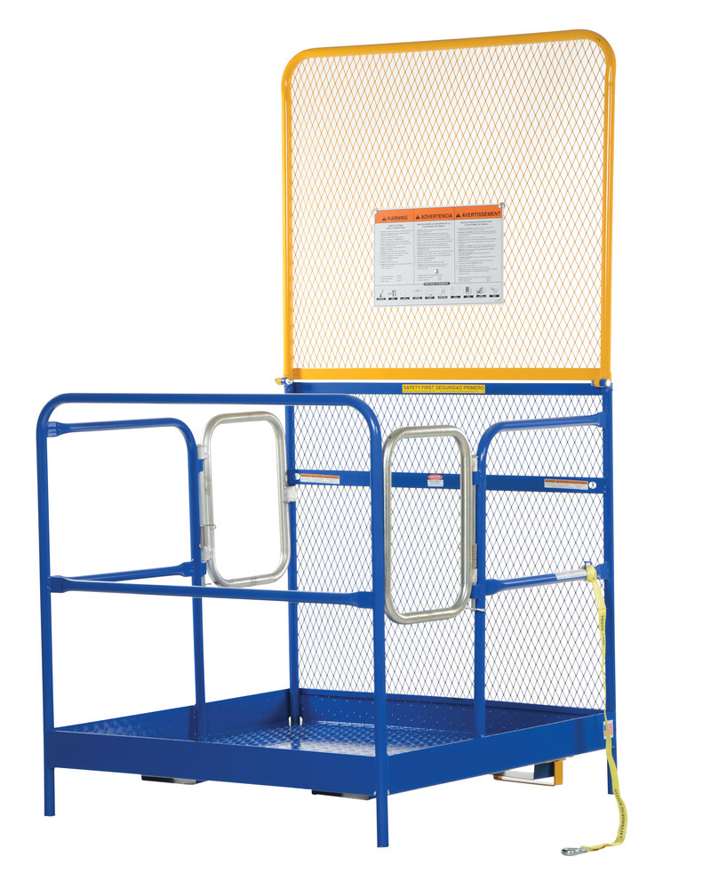 Work Platform - 48 in x 48 in - 84 in Expanding Back - Dual Entry - Steel - Automatic Locking Gate - 2
