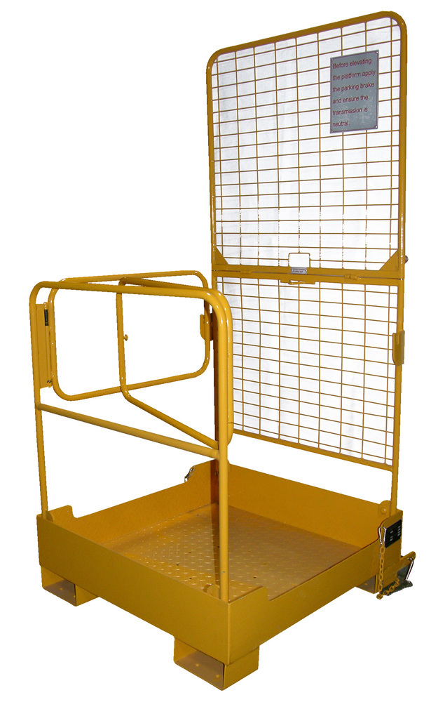 Work Platform - Fold Down - 84 In Back - 37 x 37 - Steel Construction - Powder-Coated Yellow Finish - 3