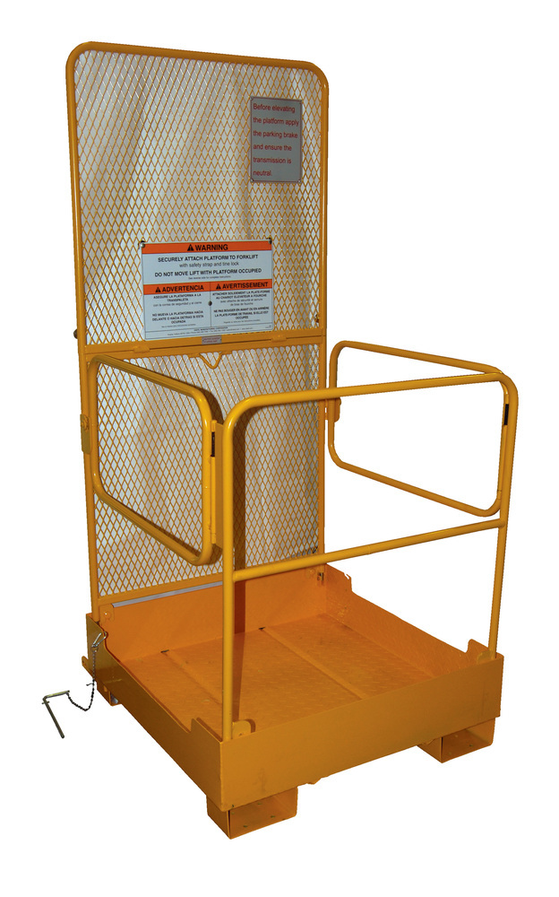 Work Platform - Fold Down - 84 In Back - 37 x 37 - Steel Construction - Powder-Coated Yellow Finish - 1