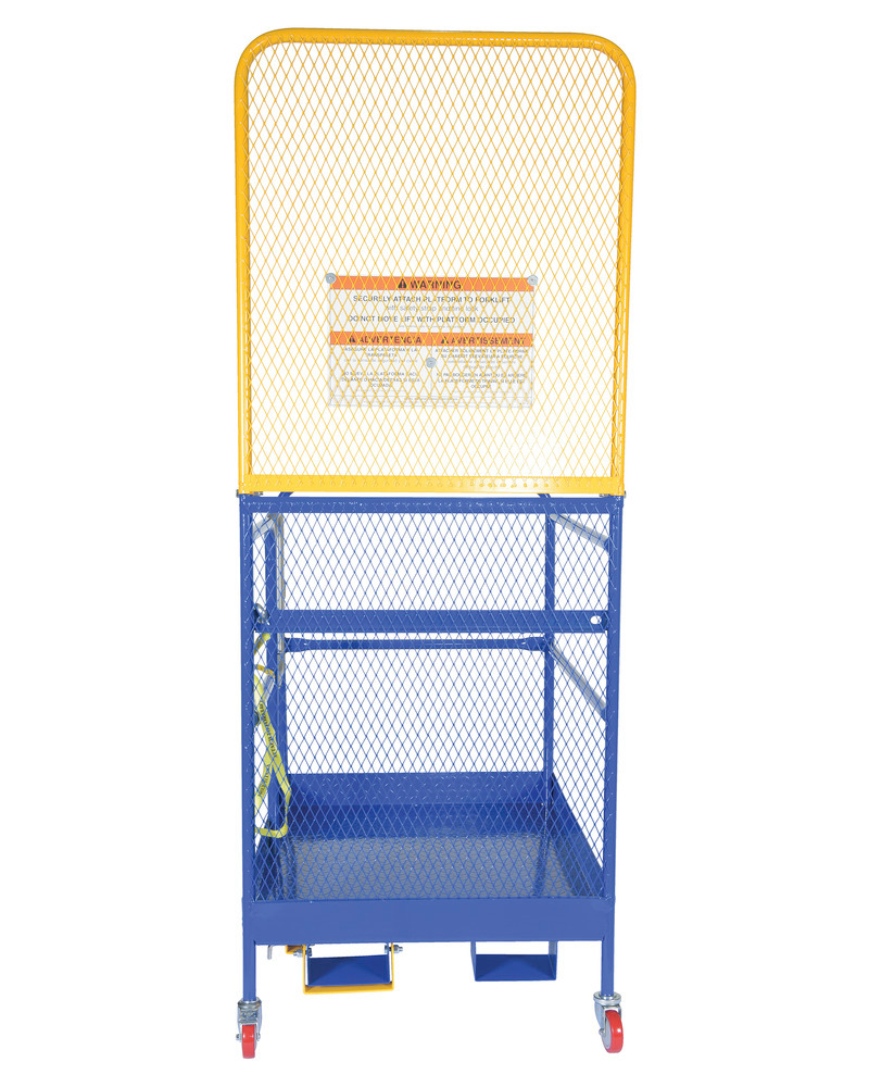 Work Platform - 36 in x 48 in - with Casters - Steel Construction - Automatic Locking Gate - 3