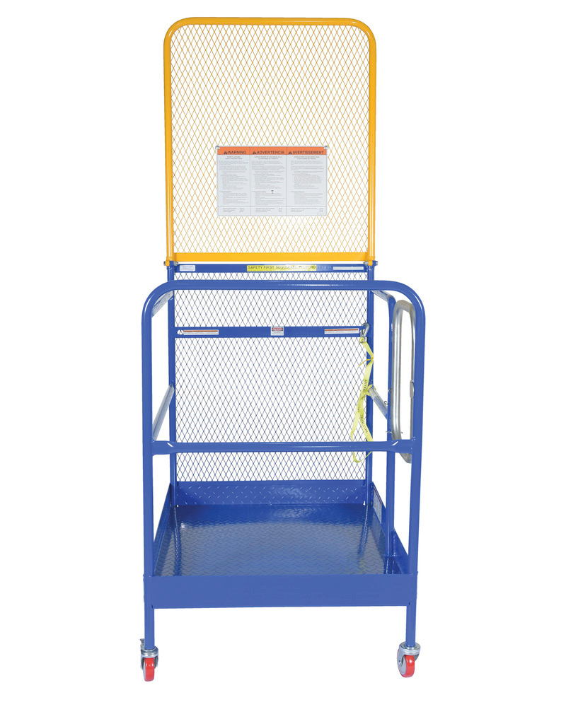 Work Platform - 36 in x 48 in - with Casters - Steel Construction - Automatic Locking Gate - 2