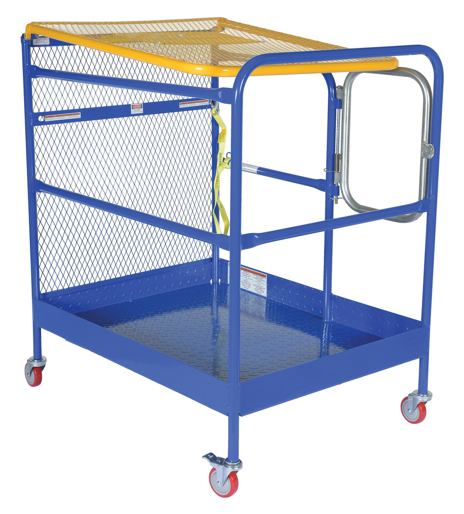 Work Platform - 36 in x 36 in - with Casters - Steel Construction - Automatic Locking Gate - 1