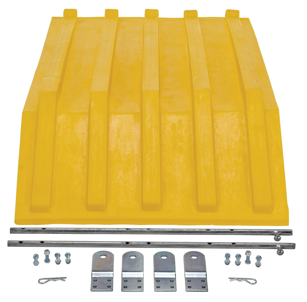Poly Hopper Lid - for Size .5 - Style H - Crown for Water Drainage - Yellow - 3