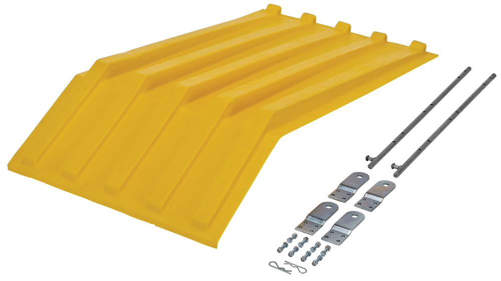 Poly Hopper Lid - for Size .5 - Style H - Crown for Water Drainage - Yellow - 2