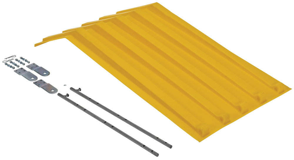 Poly Hopper Lid - for Size .5 - Style H - Crown for Water Drainage - Yellow - 1