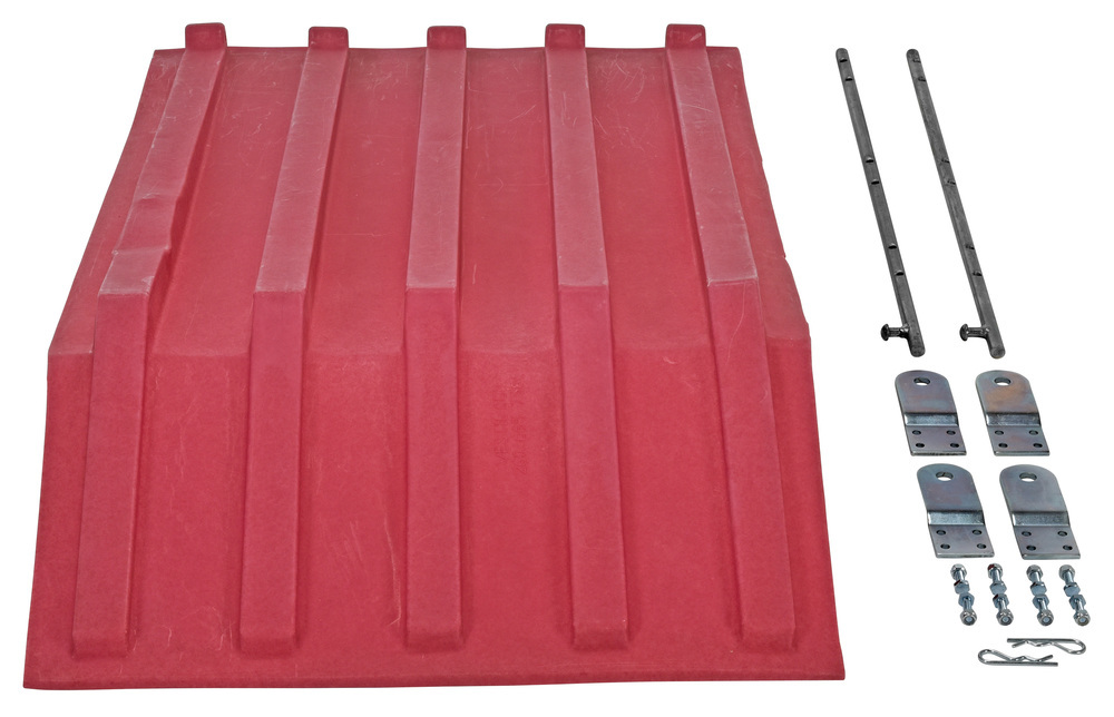 Poly Hopper Lid - for Size .5 - Style H - Crown for Water Drainage - Red - 3